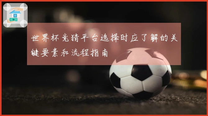 世界杯竞猜平台选择时应了解的关键要素和流程指南